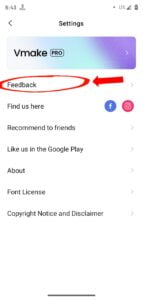 Give Feedback to Vmake Team from Vmake App screenshot 3