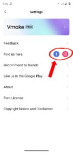 Follow Vmake App Official Social media Pages screenshot 3